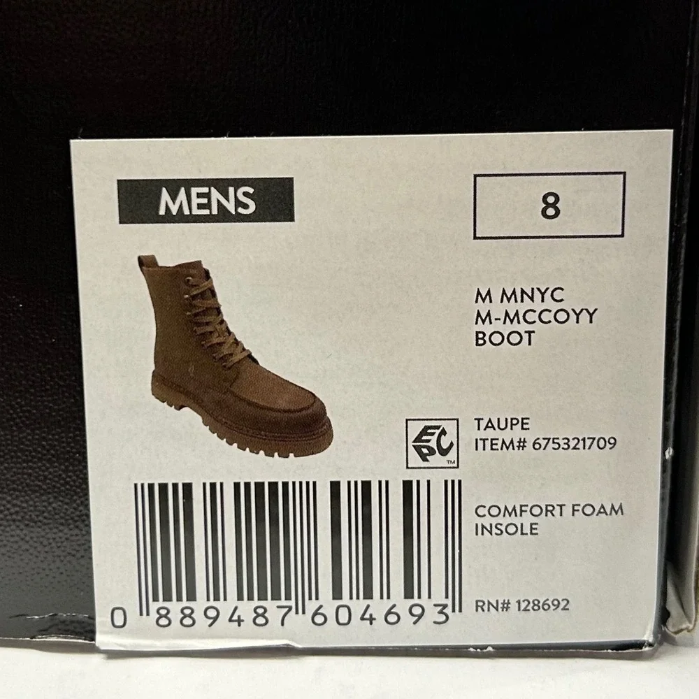 Madden NYC Mens MCCOYY Combat Boots Taupe Brown Lug Sole Zip Up Size 8 NEW‎